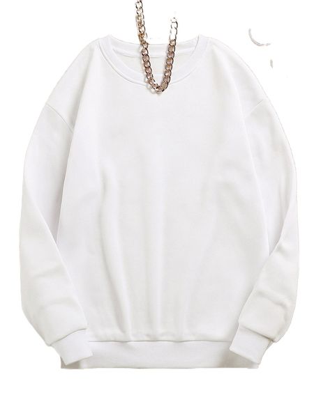 

solid round neck thermal pullover s9ln#, Black