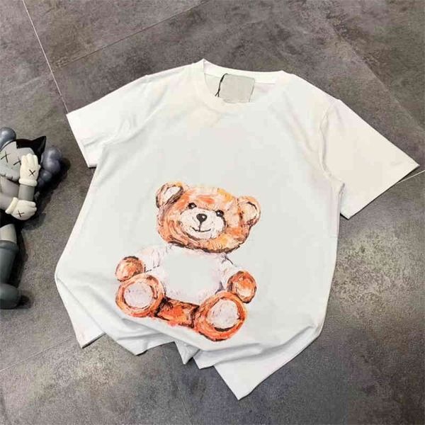 

2022 new special offer model [large area printing]spring summer 22 couple casual loose round neck short sleeve t-shirt, White