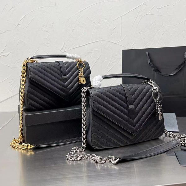 

womens designers bags genuine leather fashion shoulder bag gold silver chain messenger handbags lady y letter with box