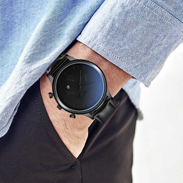 Кварцевые часы Авто сплав сплава циферблат кожаный ремешок для мужчин мода повседневная вечеринка подарок мужская часы наручные часы