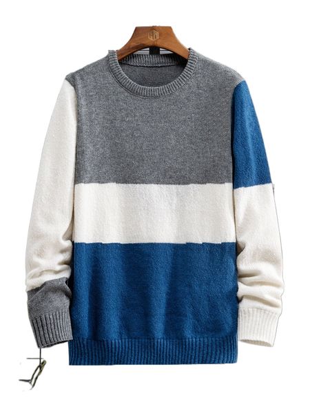 

men color block sweater i6kg#, White;black