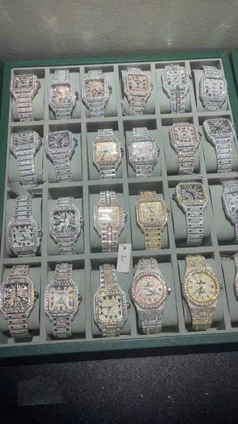 

luxury watches mens watch designer watches movement watches men moissanite watch iced out watch diamond watch montre automatic mechanical wa, Slivery;brown