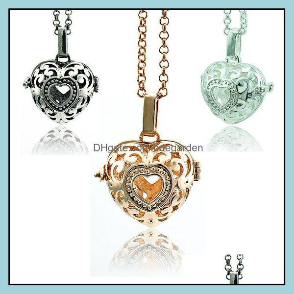 

pendant necklaces pendants jewelry jinglang fashion necklace baby chime balls 3 color heart statement angel neckl dhtzs, Silver