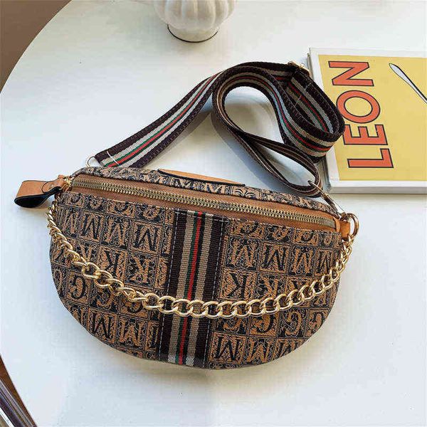 

letter bag female summer fashion chain waist broadband simple chest small