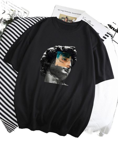 

men figure graphic tee g1cg#, White;black