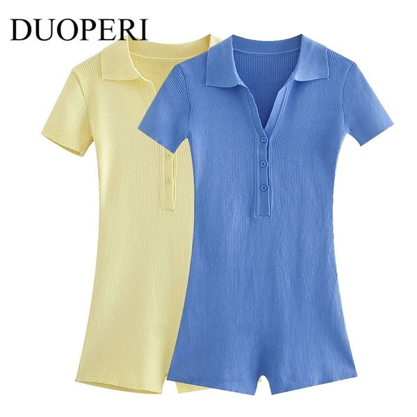 Duoperi Fashion Knittingsuit Women Women Short Short Lady Grening Outfit Shirt Style Short Short Short Female Summer 220513