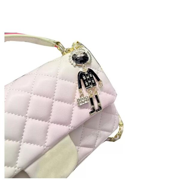 

tz 2022 women classic mini trendy lambskin gradient quilted bags handle totes real leather gold matelasse chain crossbody shoulder designer