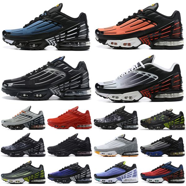 

wholesale mens tn 3 plus tuned iii running shoes tn3 trainers noir triple black wolf grey blanche white blue nebula sneakers size 40-46