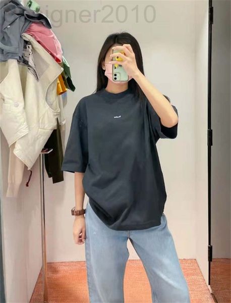 

women's t-shirt designer ac swedish minority 2022 spring and summer new men's women's fashion chest letter round neck t-shirt, White