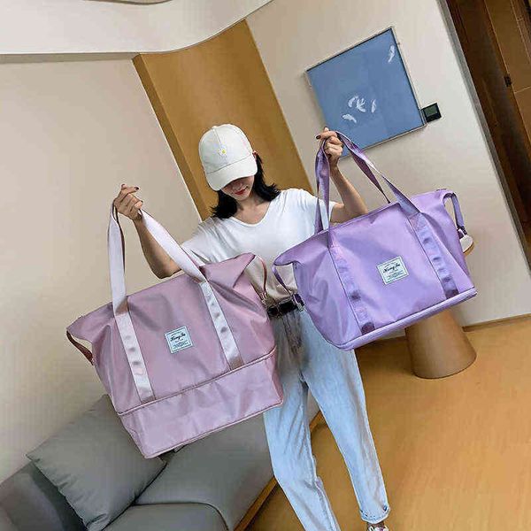 

net red travel women's portable one shoulder large capacity dry and wet separation sports fitness handbag 220526
