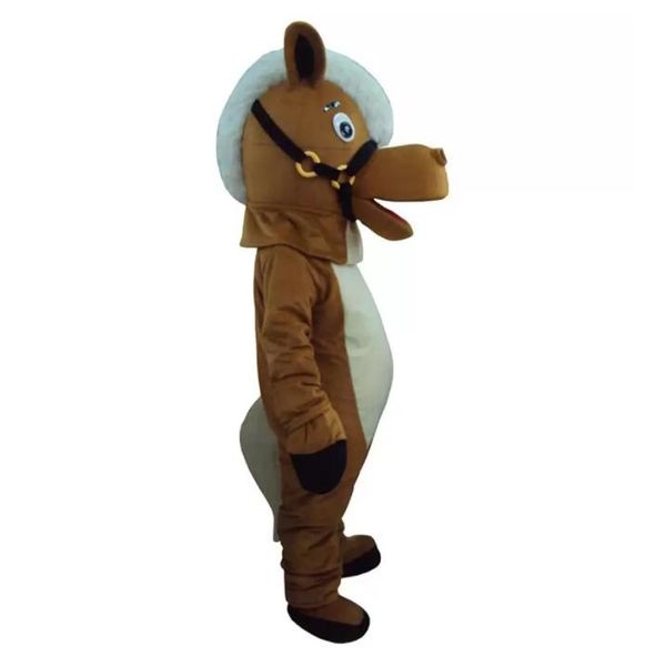 Brown Horse Mascot Costume Unisex Adulto Dimensione adulto Vestito Fantasia Fumetto Party di compleanno