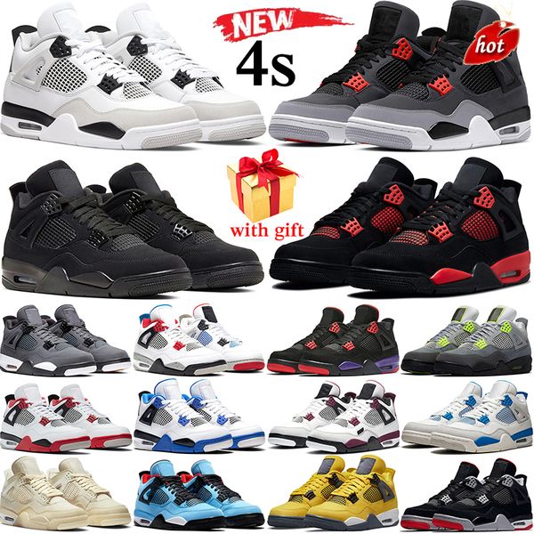 

4s basketball shoes men women infrared 4 military black sail university blue black cat fire red thunder royalty neon dark mocha pine green