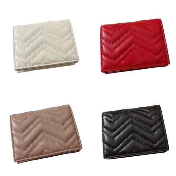 Titular de cartão de crédito de designer de luxo de primeira linha Carteiras femininas de couro real nude com clipe de dinheiro curto com zíper carteira de moedas bolsa feminina com tamanho de caixa 11 cm