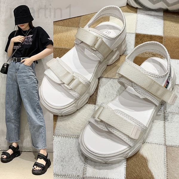 

sandals designer thick soled sandals women's net red muffin summer 2021 new student dad sports fashion korean beach shoes fashionolx0, Black