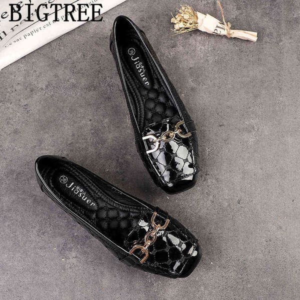 

loafers women creepers harajuku shoes flat leather brand luxury zapatos mujer 2022 buty damskie ayakkabi220513, Black