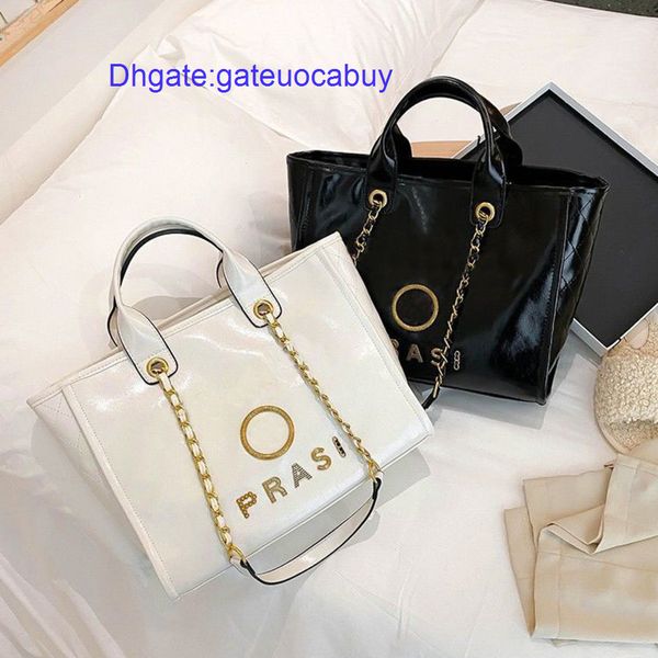 

classic women's luxury handbags evening bags ch designer metal letter badge tote bag small mini body leather beach handbag large female
