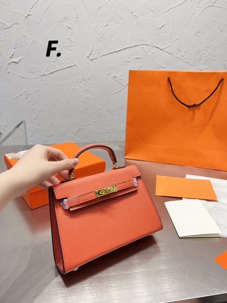 

designers shoulder bag luxury tote purse handbag message bags cluth brand classic genuine leather crossbody gift box mini size 20cm orange