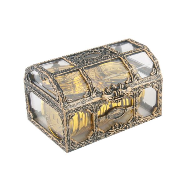Scatole del tesoro trasparenti Confezione regalo per le vacanze Scatola portaoggetti per gioielli da donna creativa in plastica Ornamento per la decorazione del desktop