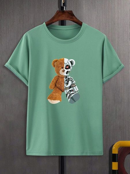 

men bear print tee w14u#, White;black