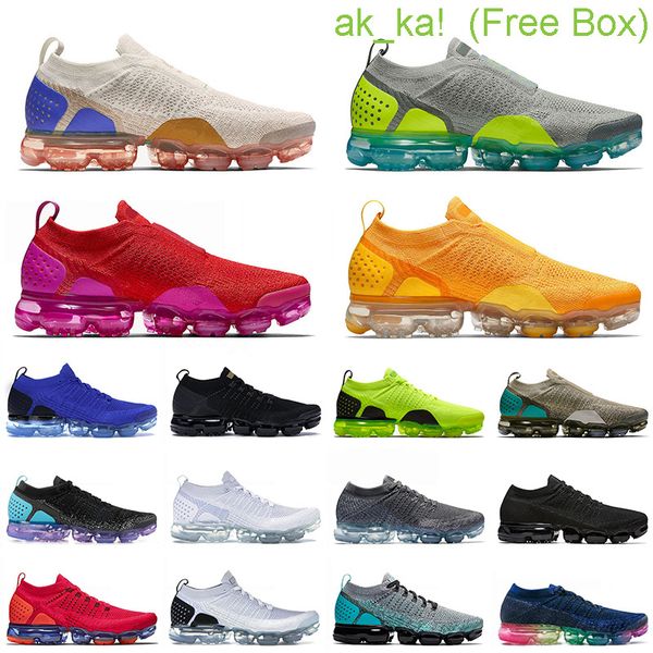 

with box box - 10days get shoes women mens fly 2.0 tn plus running shoes knit multi-color zebra team red orbit volt racer blue pink un, Black