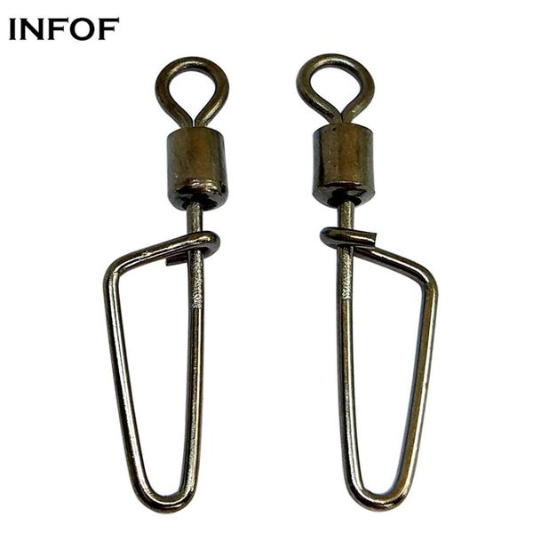 

infof brand 500pcs/lot f20012 fishing swivels swing coastlock snap fishhooks bass fishing tackle connector pesca emerillon peche w206p
