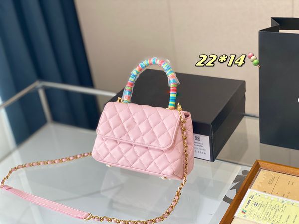 

women's brand designer evening bags wedding fashion rainbow handle diamond tote bag