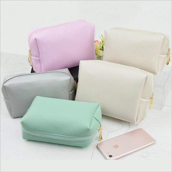 

shanding - solid color cosmetic bag classic rectangular designer custom with zipper closure