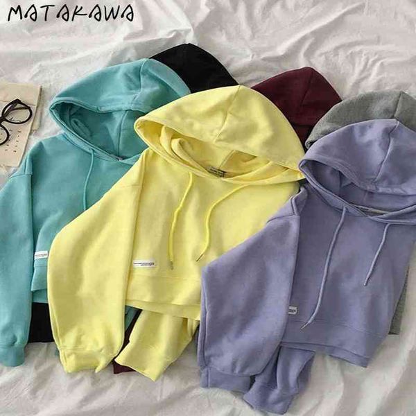 

sweatshirt women loose korean style spring hoodies casual drawstring hooded longsleeved pullover 210506, Black
