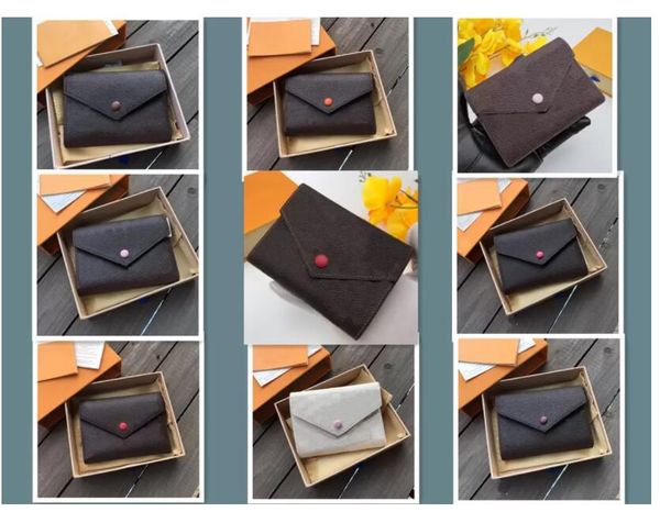 

2022 designer wallets classic high-quality women credit card holder bags wholesale short wallet box, Red;black