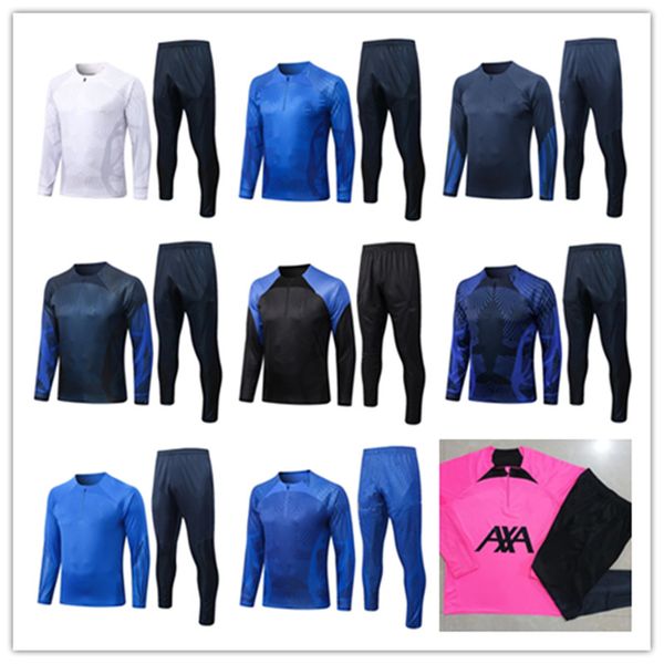 

maillots de football training benzema 2022 mbappe griezmann pogba 22 23 francia kimpembe fekir pavard hommes kante tenue survetement de jogg, Black