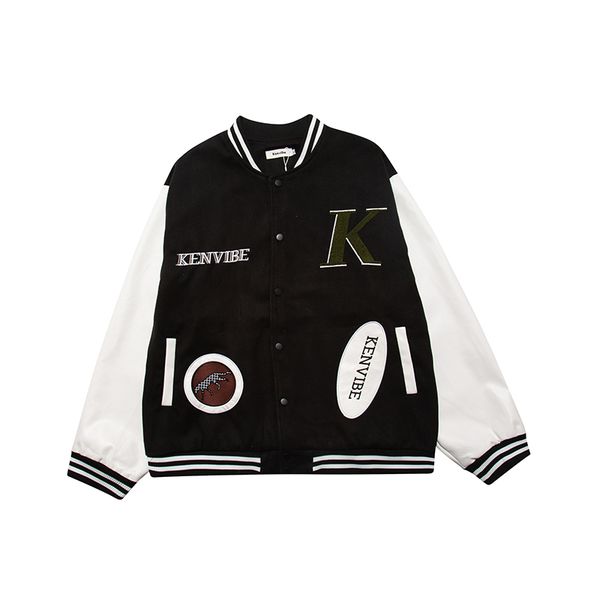 

high-quality autumn pu leather jacket hip hop high street thick loose coat 2022ss, Black;brown