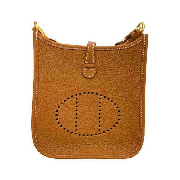 

mei2021 hollow out bucket layer cowhide evelyn litchi pattern leather women's bag single shoulder messenger mobile phone