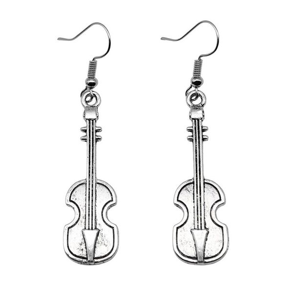 Ciondolo di gioielli musicali vintage girasoli foglie fulmini ciondolo di piume di violino a forma di orecchini pendenti pendenti per ragazze regalo da donna