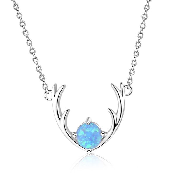 

women's sterling silver necklace gemstone elk shape delicate accessory