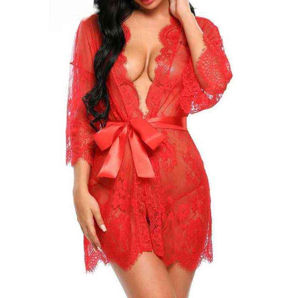 

nxy set lingerie robe lace women porno lacing up erotic underwear plus size nightwear costumes exotic apparel 1130, Red;black