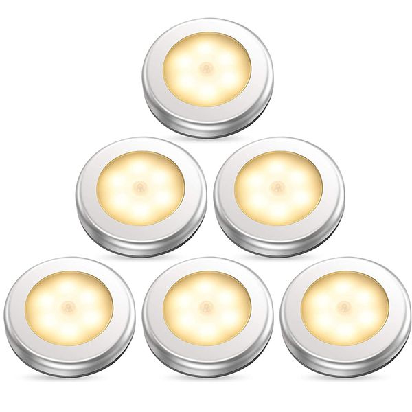 Topoch 6-Pack Battery Devely Densor Night Light Stick Lywhere Lights для шкафа шкаф шкаф Smart Lamp