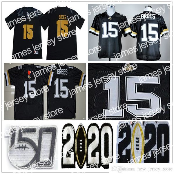 

james ncaa purdue boilermakers college football wear #15 drew brees jersey home black stitched university jerseys men sizes s-xxxl