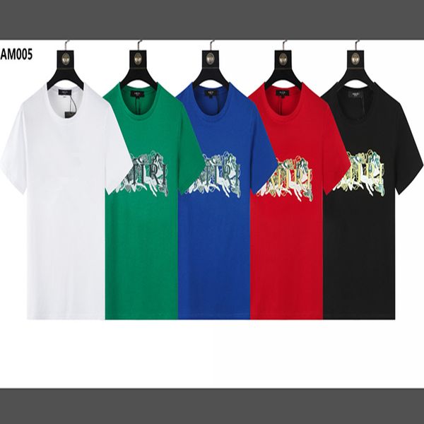 

22ss amirs new women's and men's short sleeve designer tshirt arrival fashion o neck summer breathability comfort cotton printed t, Black;green