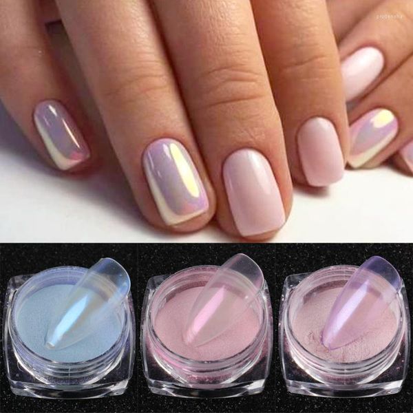 Гвоздь блеск 1box Aurora Shimmer Transparent Powder Sourch Mircor Effect Chrome Pigment Dust Manicure Декор Ji1786-1 prud22