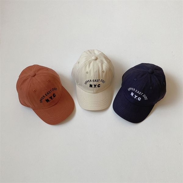 

summer kids hat boys girl cute letter embroidered baseball cap baby soft brim sun hat cartoon children ed cap 220617, Yellow