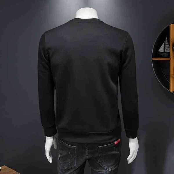 

men's luxury fashion brands menswear new round trend embroidered sweater, Black