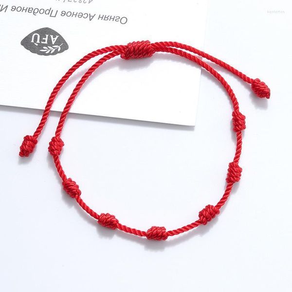 Catena a maglie semplice fatta a mano braccialetto rosso fortunato corda nodo bracciali per uomo donna coppia Pulseras gioielli bijoux regalo femminile Kent22