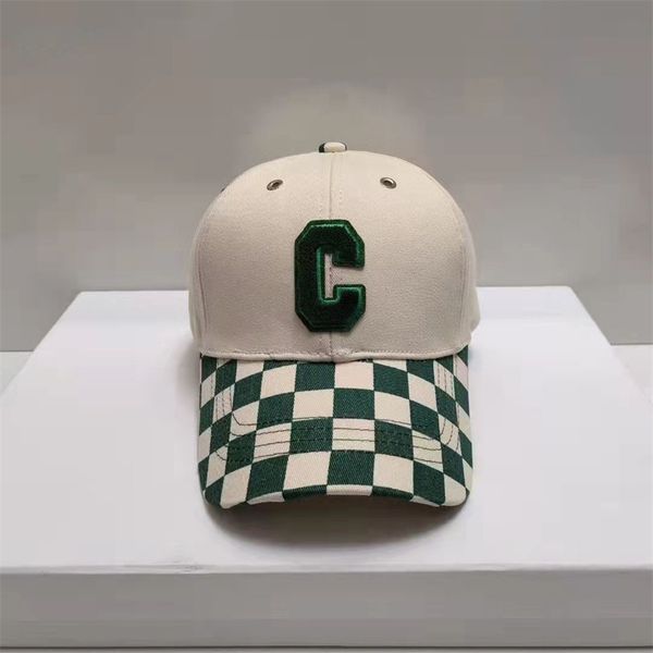 

2022 summer fashion men's hat baseball cap designer stereo c letter black and white plaid mosaic beanie hat joker outdoor sports sunsha, Blue;gray