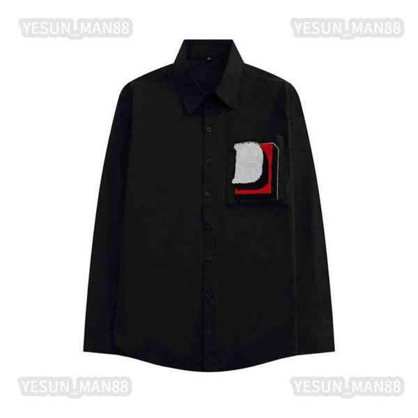 

designer balencaigs classic anti wrinkle paris light luxury bbr l vs cc mens spring and autumn slim fit iron fashion long sleeve shirt, White;black
