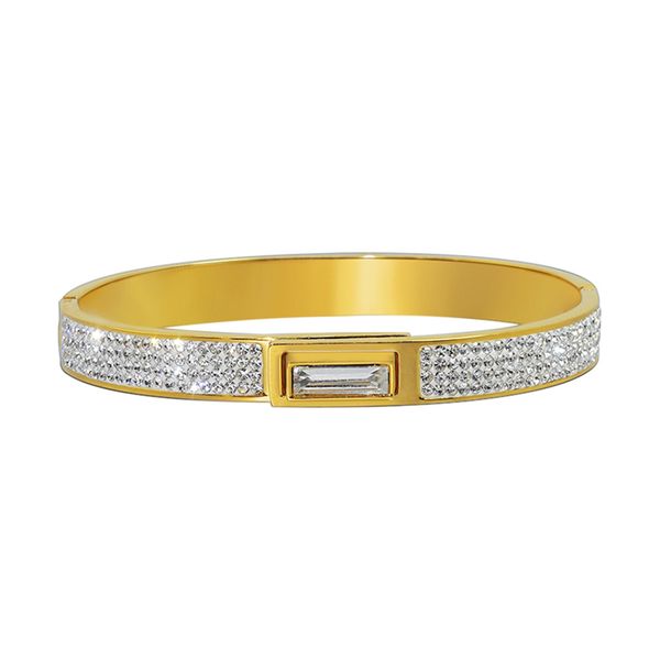 

women's bangle stainless steel bangle customized fashion african jewelry dubai accessory luxury brand rose gold punk cuffs bracelet wed, Black