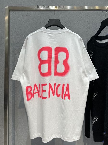 

designer bal t shirt and shirts correct ins couple paris back b graffiti short sleeve t-shirt, White;black