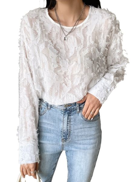 

dazy r.ound n.eck fuzzy b.louse p3dh#, White