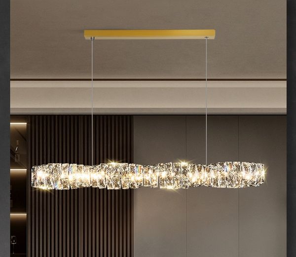Moderne Luxus Kristall Led Kronleuchter Café Küche Restaurant Schlafzimmer Hängen Lampe Esstisch Lange K9 Anhänger Beleuchtung Leuchte