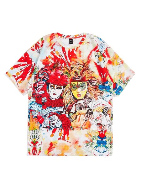 

x joanna szumska figure & graphic print tie dye tee j6ch#, White