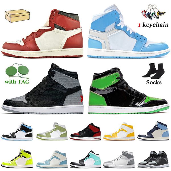

jumpman 1s chicago reimagined jorda 1 women mens basketball shoes size 13 jorden1s sneakers rebellionaire bred text green python university